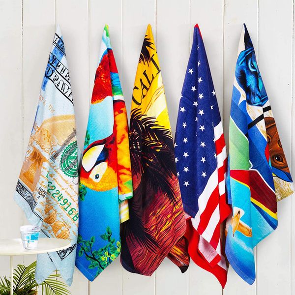 

towel with printed designs bathroom - kitchen custom