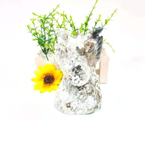 

decorative objects & figurines natural hand carving moss agate the head of a dragon crystal for decoration jt