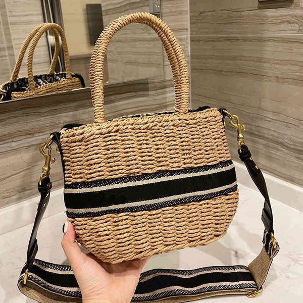 

factory direct sale 75% off this year's popular female 2021 new portable straw woven wide shoulder belt net red foreign style single sh
