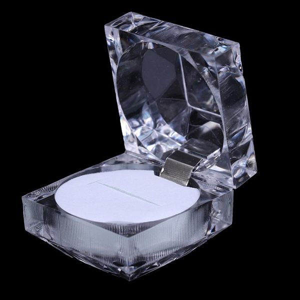 

jewelry pouches, bags 1pc clear square box acrylic suspended display case, Pink;blue