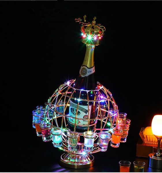 

tablewine racks creative globe glowing rack rechargeable led luminous beer bottle holder champagne cocktail drinkware