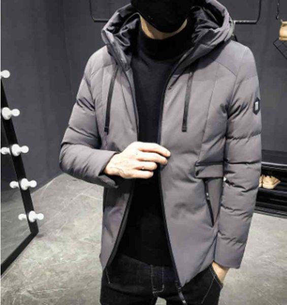 

2021 korean men down jacket winter new cotton clothes slim fit trend short padded tooling, Black