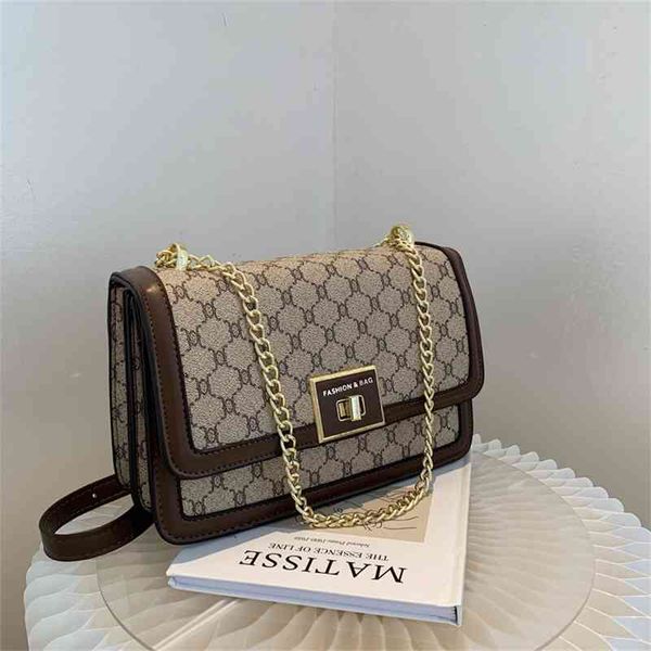 

bag women's fashion texture printing messenger bag chain single shoulder armpit small square 60% off wholesale sales