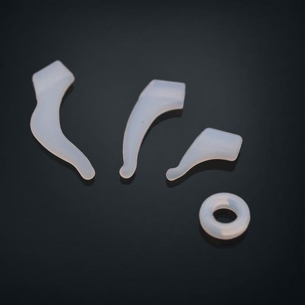 

sunglasses frames 4 pairs silicone anti-slip ear hook set eyeglass retainers for reading glasses temple tips sports, Silver