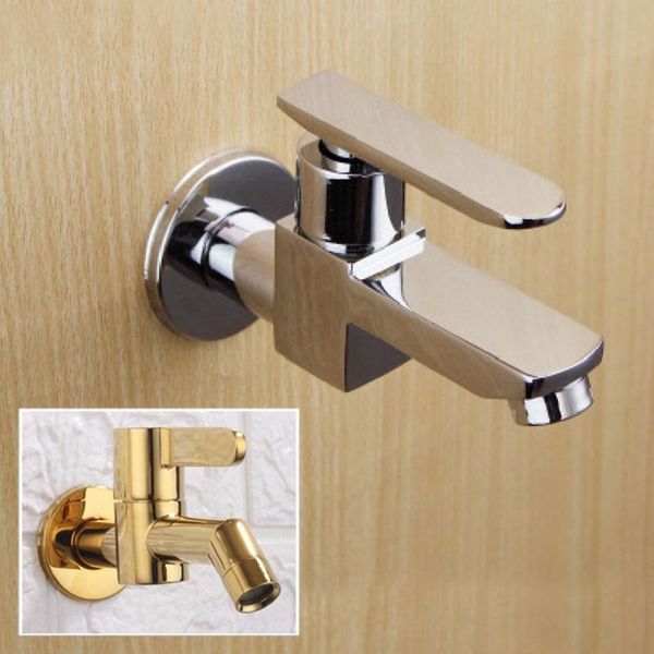 

bathroom sink faucets home single cold taps brass wall mount bibcock decorative outdoor garden faucet black quick open tap