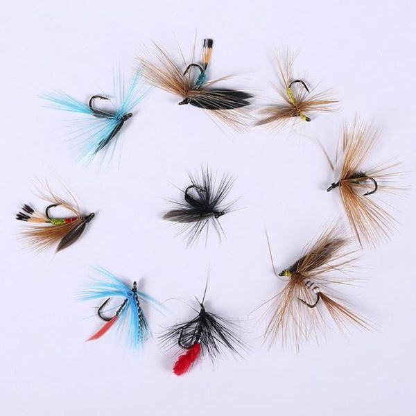 

dygygyfz10pcs/set fishing lure butter insects different style salmon flies trout single dry lures tackle hooks