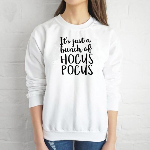 

women's hoodies & sweatshirts it's just a bunch of hocus letter women sweatshirt fashion streetwear pullover full long sleeve cott, Black
