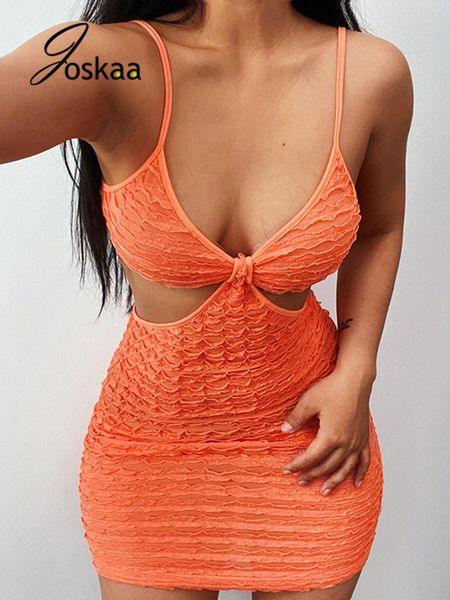 

joskaa solid chic cut out spaghetti strap backless bodycon mini dress summer women party club wear birthday clothing 2021 casual dresse, Black;gray