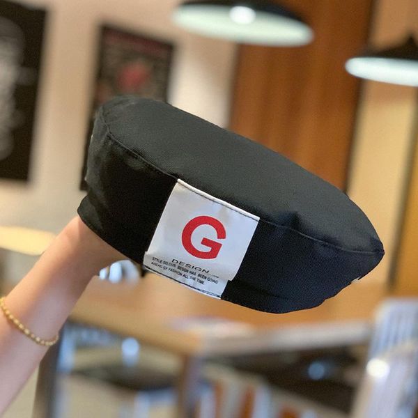 

beanies korean version of black beret women's fashion letter g hat retro solid color elegant female painter