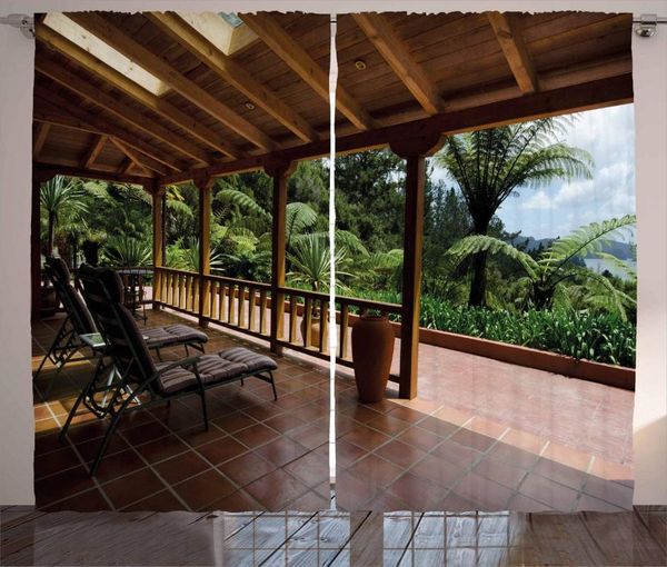 

curtain & drapes patio curtains for living room sub tropical wooden terrace near bushes and grass villa yard lifestyle art window