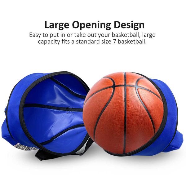 Pallone da basket misura 7 per pallone da calcio, calcio, pallavolo, borsa da trasporto, borsa da viaggio con tasche porta bottiglia d'acqua Y0721