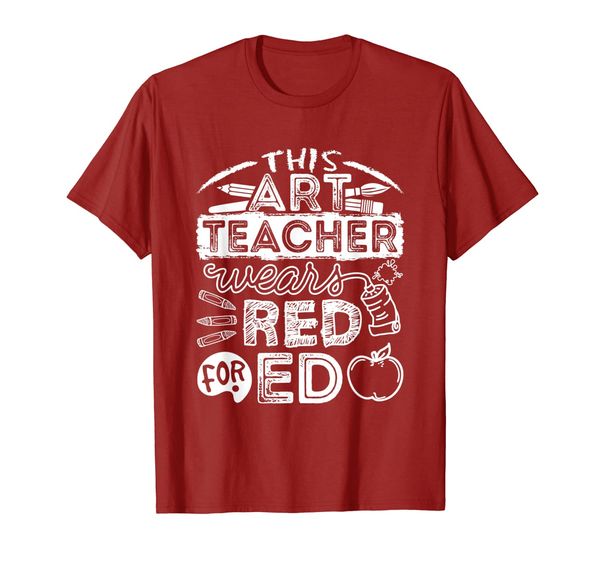 

This Art Teacher Wears Red For Ed T-Shirt, Mainly pictures