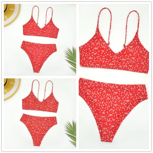 

women's swimwear bikini 2022 floral women swimsuit female high waist bikinis set swimming beach wear bathing suit biquini, White;black