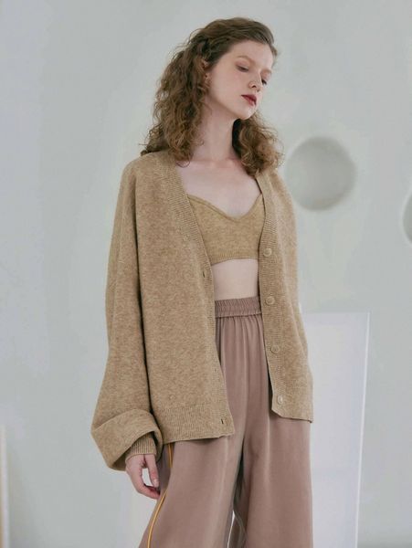 

motf premium oversize drop shoulder cardigan w3jj#, White