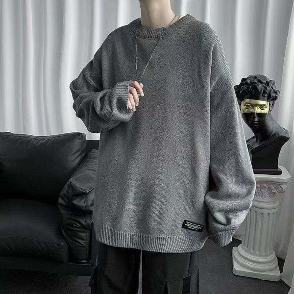 

men's sweaters 2021 winter lovers clothes coats loose round neck wool thickened knitting students in warm solid color pullover -2xl, White;black