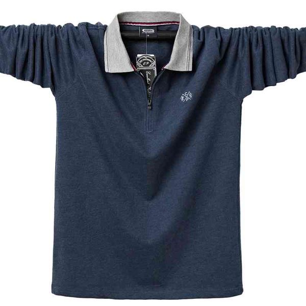 

men's long sved polo shirt, half zipper, casual loose t-shirt, large 5xl, 6xl, fashion, autumn and winter, 2021, White;black