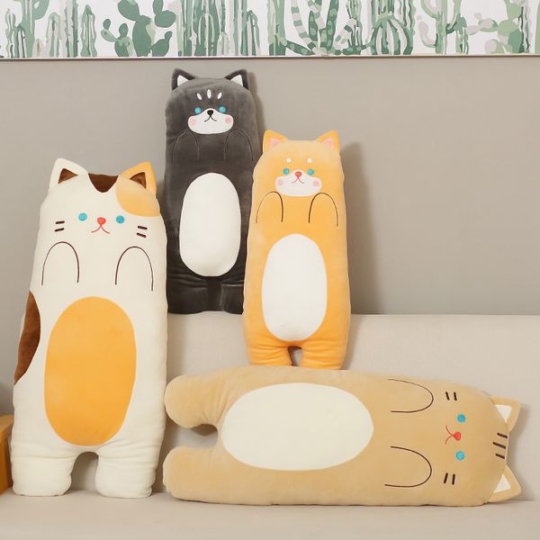 

70cm Cartoon Animal Shiba Inu Dog Plush Pillow Stuffed Soft Husky Cat Cushion Doll Toys For Kids Girls Birthday Gift Decor, Cat 1