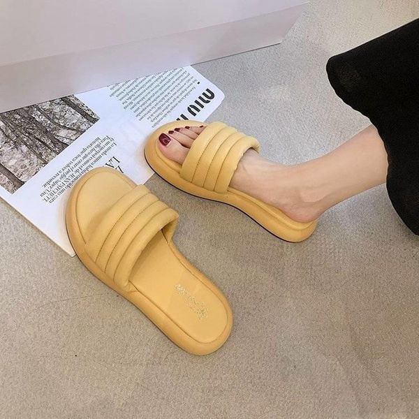 

slippers soft super thick bottomed lady flat 2021 footwear women shoes slides comfort for women's sandals a449, Black