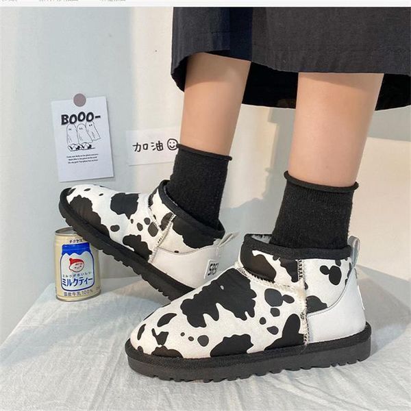 

boots shoes 2021 winter hand painted snow women's short, Black