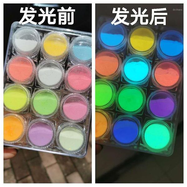 

luminous pigment powder glow in the dark colourant safe for diy crafts,make up,eyeshadow,lip,body,nail art phosphorescent powde1, Silver;gold