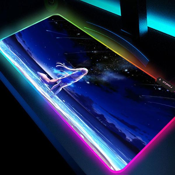 

mouse pads & wrist rests gujiaduo anime rgb kawaii pad glowing led lapmini game accessories gamer keyboard carpet table xxl