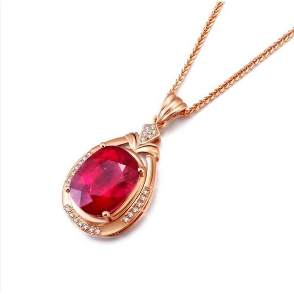 

pendant necklaces 2021 summer natural rubellite gemstone necklace women, Silver
