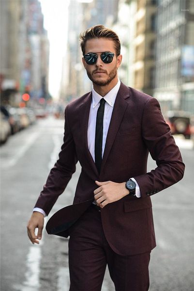 

burgundy formal 2 piece business suits men's wedding groom tuxedo prom custom made a0159 & blazers, White;black