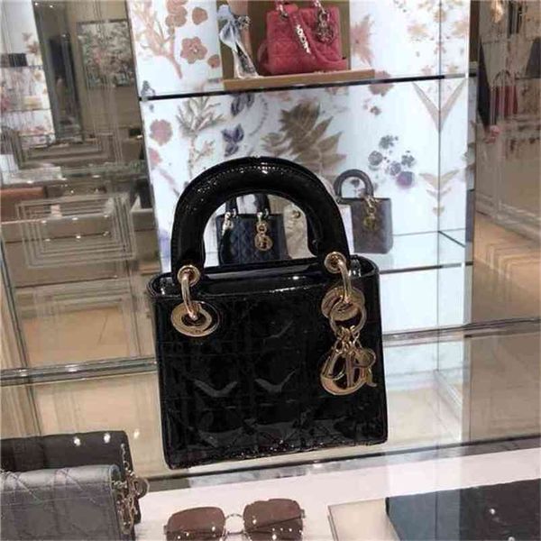 

christian 1:1 1:1 lady three lattice patent princess chain cow leather hand one shoulder messenger women's bag sc7s luxuryss yw designe