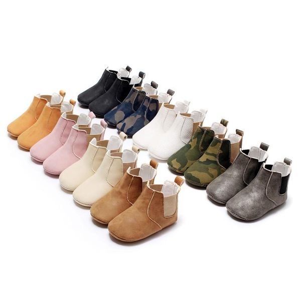 

boys shoes girls boots autumn winter first walkers elastic pu leather soft soled children outdoor 1