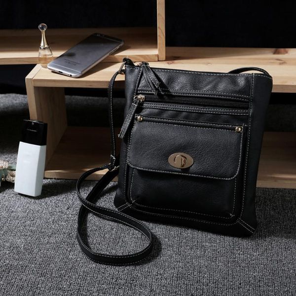 

fashion pu leather bags women's bag solid color shoulder messenger casual crossbody design duffel
