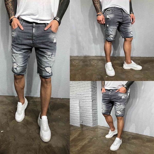 

Men' Fashion Jeans Shorts in Summer of 2021, Gray