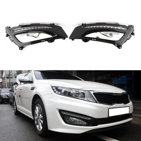 

working light 2pcs car daytime running lights led headlights drl fog lamps for kia k5 2011-2014
