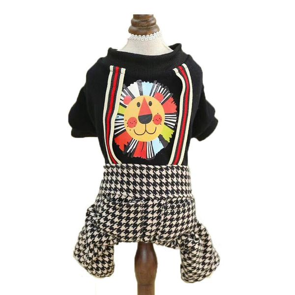 

dog apparel pet spring autumn jumpsuits printing lion four-legged clothing puppy sweatshirt outfit for small medium dogs
