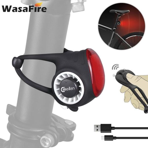 

bike brake light smart tail lamp usb electric bell anti-theft alarm waterproof cycling safety warning led lights