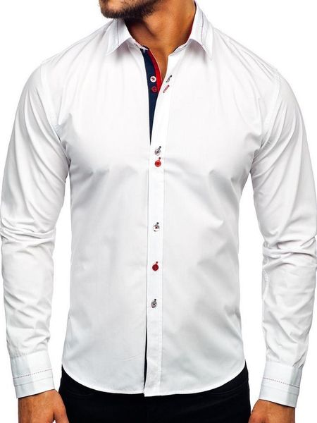 

men's casual shirts zogaa long sleeve shirt formal wear, White;black