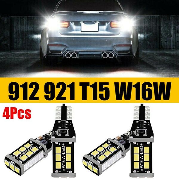 

4pcs bright white canbus led bulb for car backup reverse lights 912 921 t15 w16w headlights