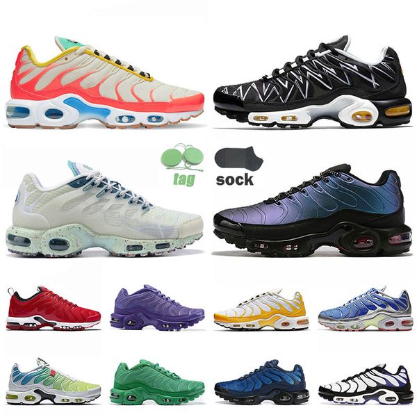 

2022 tns designer mens womens running shoes tn plus brushstroke camo vibrant tropical fade blue hero revers sunset terrascape sail sea glass