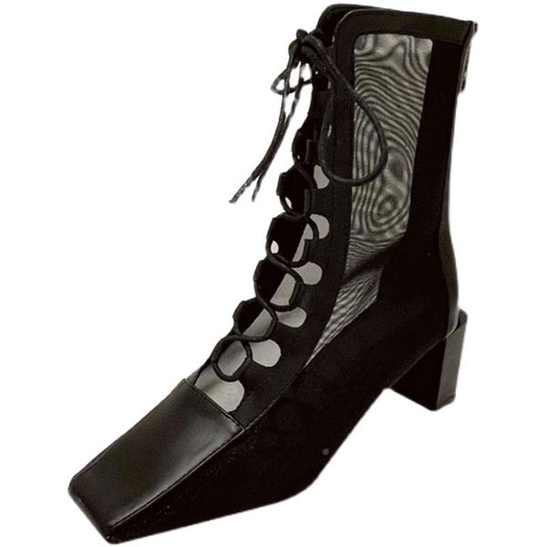 

boots fashion hollow women summer high heel shoes, Black