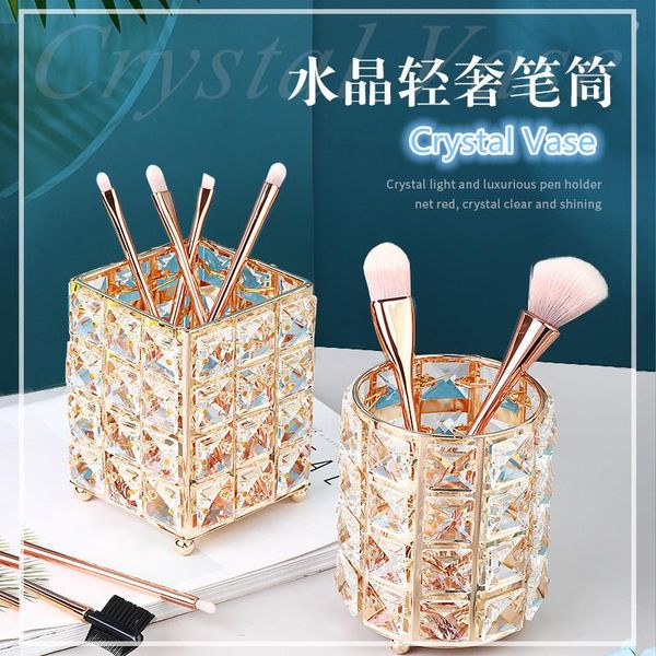 

nail art kits storage pen holder nordic crystal makeup tools brush box vase
