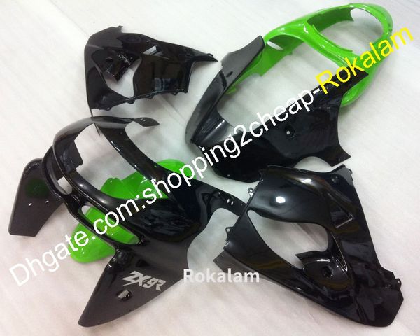 ZX 9R 1998 1999 ABS-Motorradverkleidungen für Kawasaki ZX-9R 98 ZX9R 99 Schwarz Grün ABS-Kunststoff-Karosserieverkleidungssatz (Spritzguss)