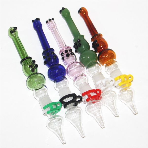 Narghilè da 14 mm bong nettare bong da bons fumatori con una punta in acciaio inossidabile e una clip di plastica per fumare tubo d'acqua bong