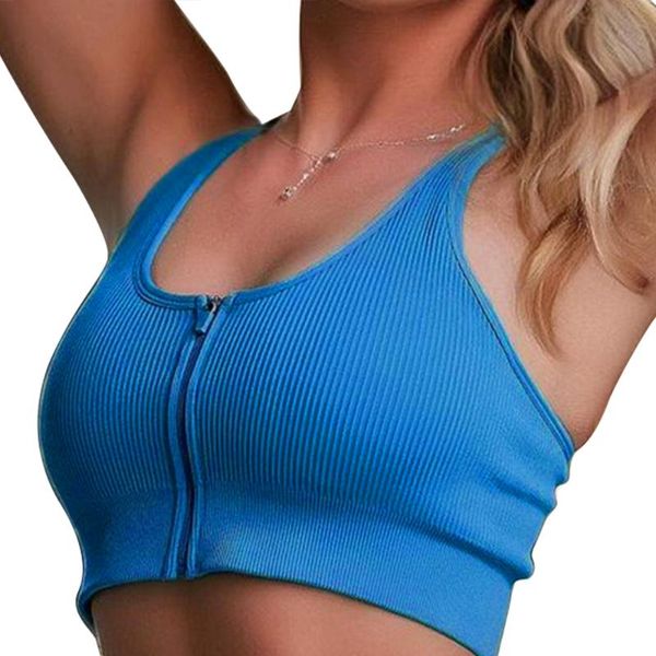 

yoga outfit zipper women bra seamless sports vest push up padded bras workout clothing sportswear gym cropped female underwear