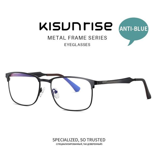 

fashion sunglasses frames kisunrise men round anti blue light optical eyeglasses woman metal prescription eyewear ks141, Black