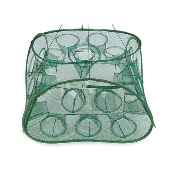 

fishing accessories porous trap fish cage collapsible net lobster yellow catfish crab casting 2