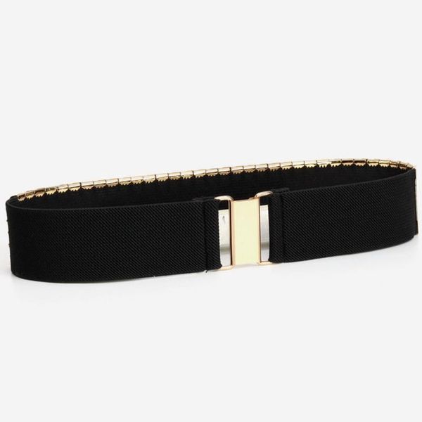 

belts 1 pcs sequin women wide waistband elastic shiny mirror cummerbund dress decor gorgeous fashion metal waist belt corset, Black;brown