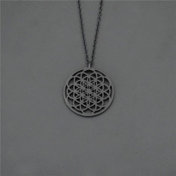 

pendant necklaces seed of life necklace geometric sacred geometry flower & pendants graducation jewellery, Silver
