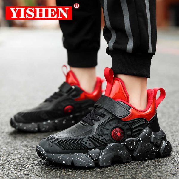

yishen kids sneakers fashion running lightweight children's shoes non-slip boys casual shoes walking sport sneakers zapatillas g1025, Black;red