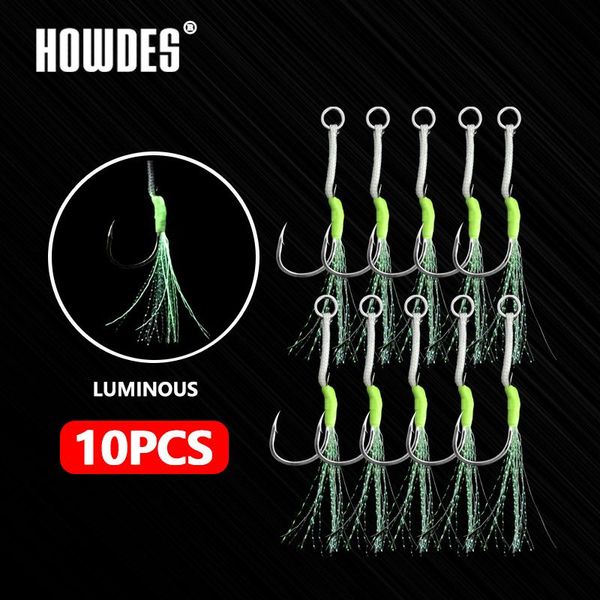 

10pcs assist hook fish metal jig jigging spoon saltwater fishhook 9#11#13#15#17# fishing hooks