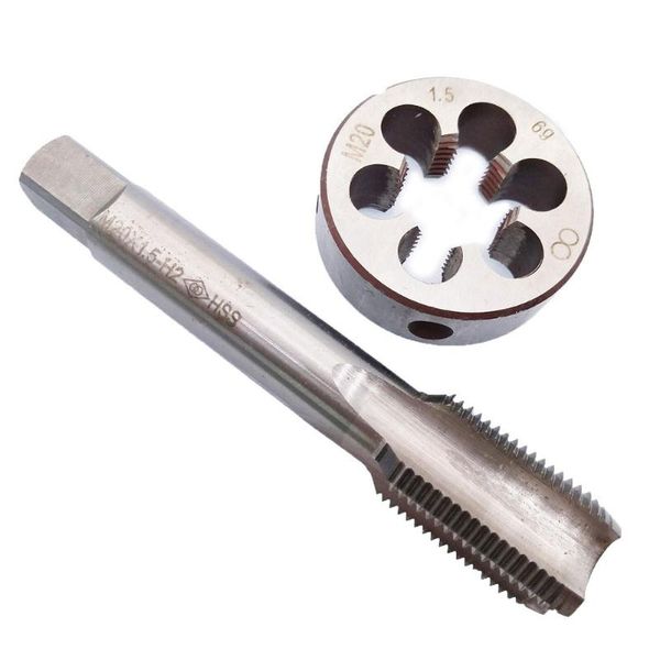 

hand tools 2 pcs tap die set hss m20*1.5mm & metric thread right high speed steel accessories