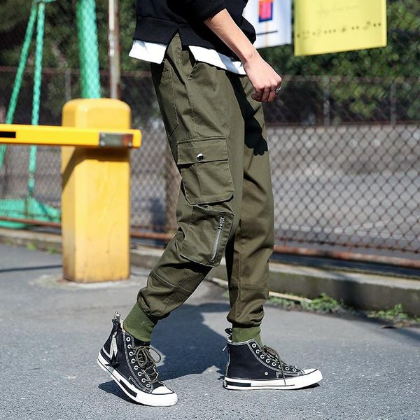 

tactical pants army male men cargo pant casual multi-pocket overall combat cotton trousers joggers men's, Black